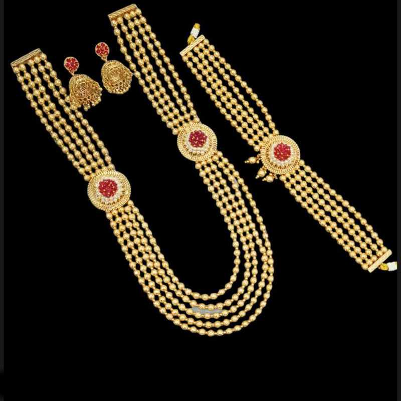 Padmawati Bangles Gold Plated Pearls Combo Set