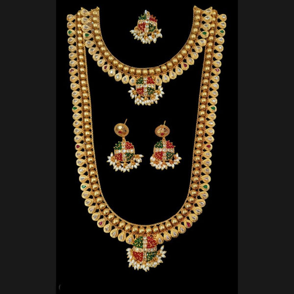 Padmawati Bangles Gold Plated Crystal Stone Pearls Combo Set