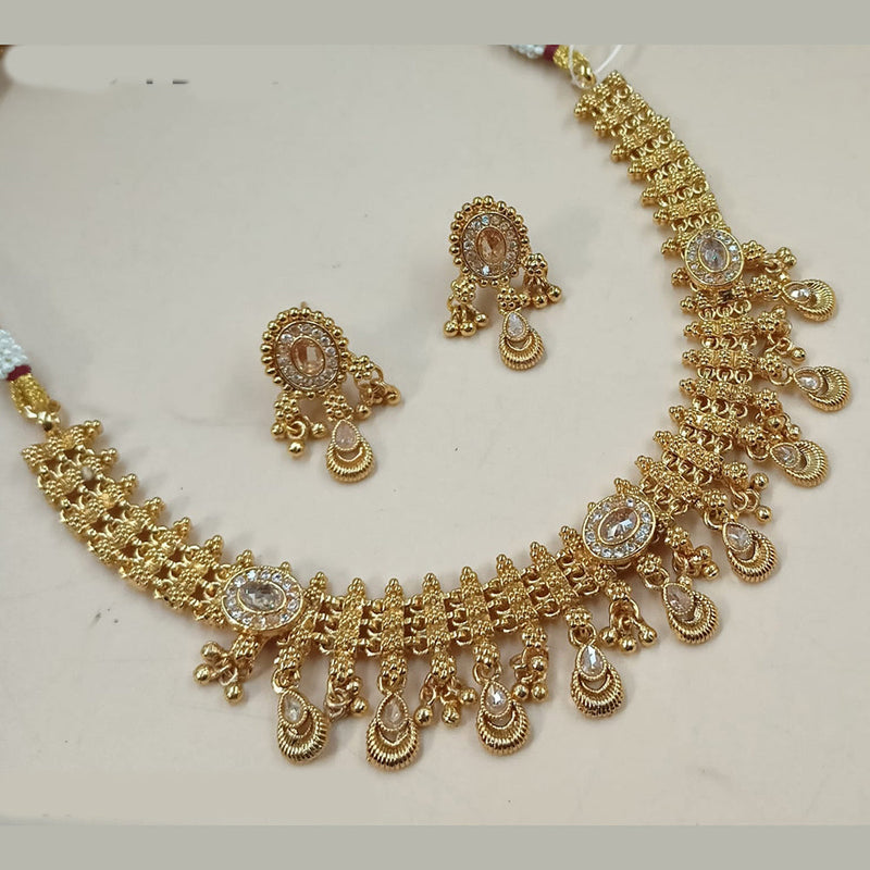 Padmawati Bangles Gold Plated Crystal Stone And Pearls Necklace Set