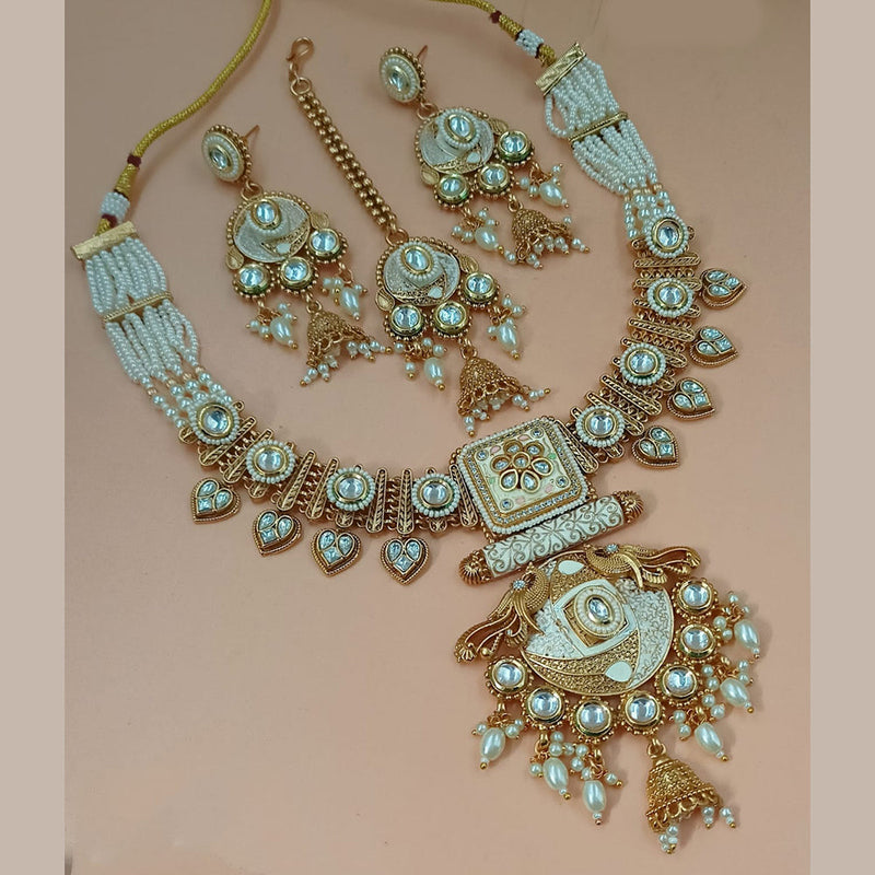 Padmawati Bangles Gold Plated Pota Stone And Pearls Meenakari Necklace Set