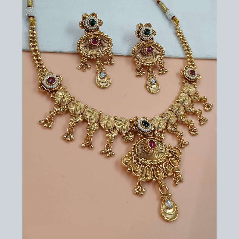 Padmawati Bangles Gold Plated Pota Stone Necklace Set