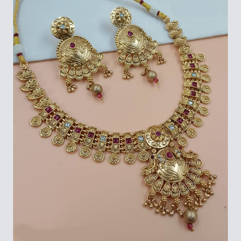 Padmawati Bangles Gold Plated Pota Stone Necklace Set