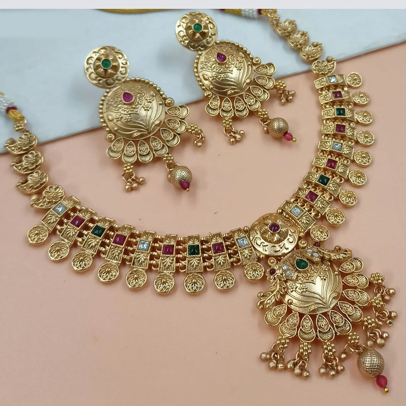 Padmawati Bangles Gold Plated Pota Stone Necklace Set