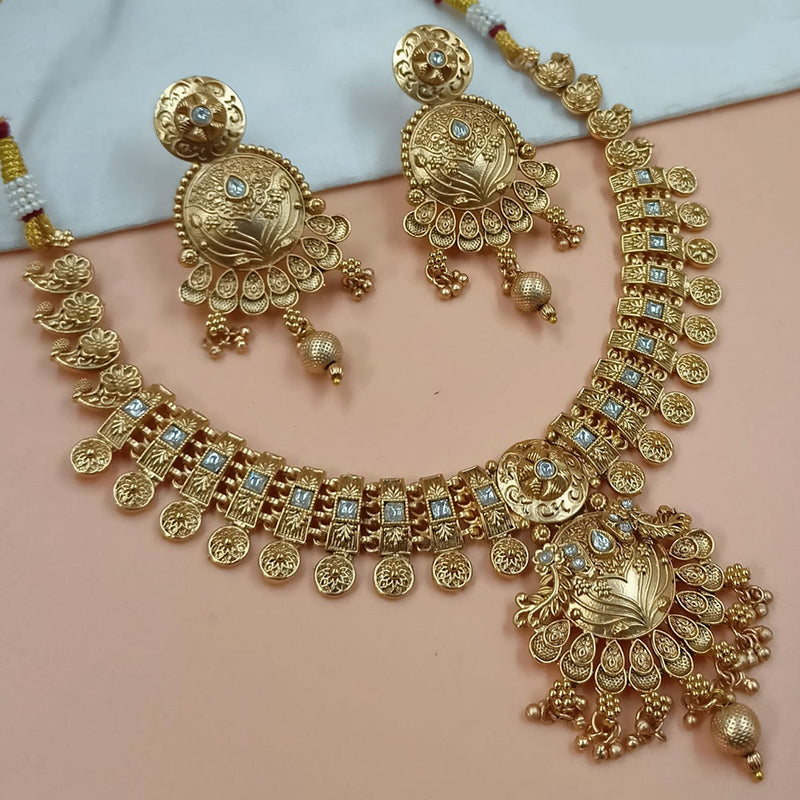 Padmawati Bangles Gold Plated Pota Stone Necklace Set