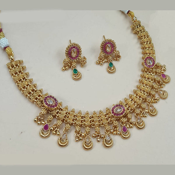 Padmawati Bangles Gold Plated Crystal Stone Necklace Set