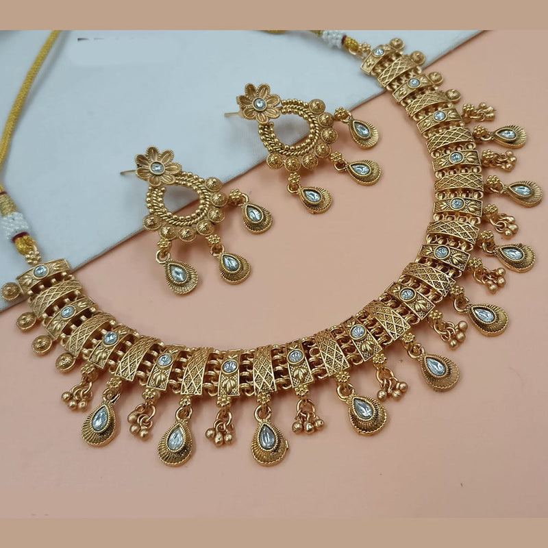 Padmawati Bangles Gold Plated Pota Stone Necklace Set