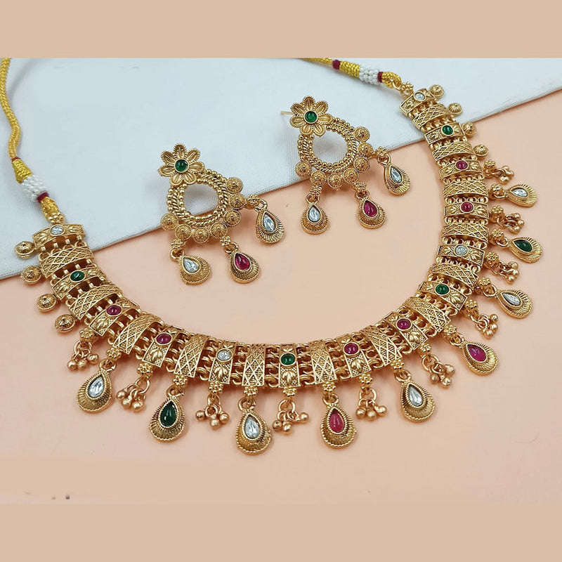 Padmawati Bangles Gold Plated Pota Stone Necklace Set