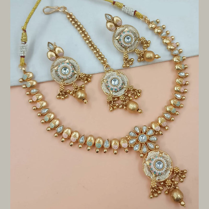 Padmawati Bangles Gold Plated Pota Stone And Pearls Meenakari Necklace Set