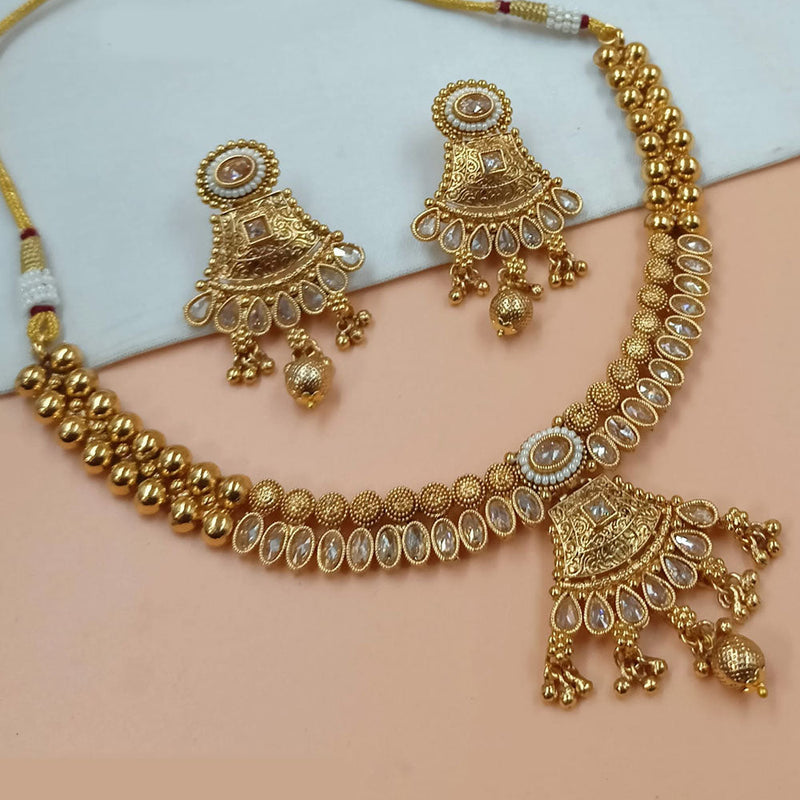 Padmawati Bangles Gold Plated Crystal Stone And Pearls Necklace Set