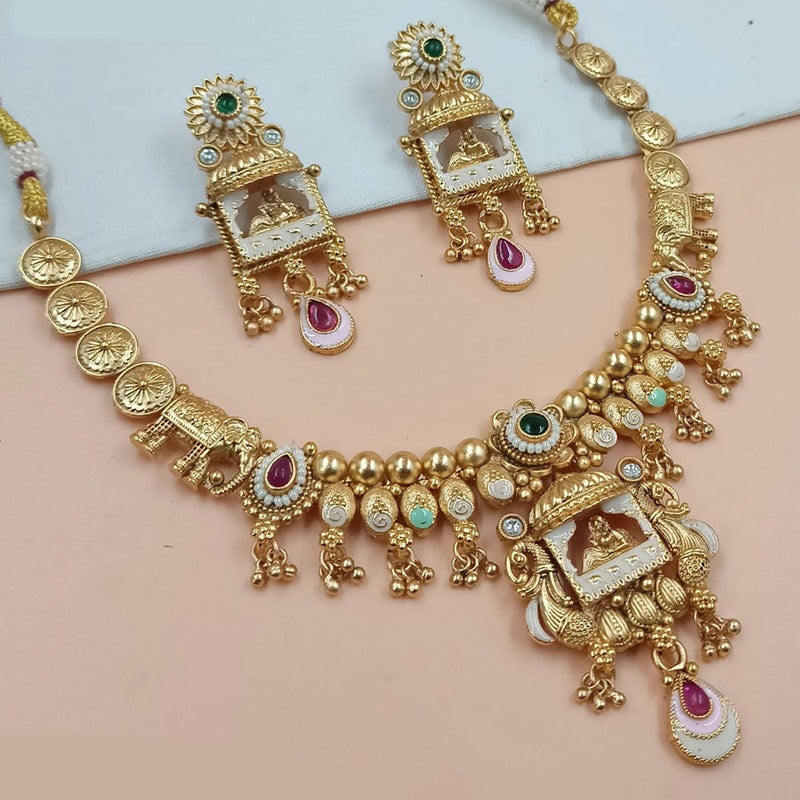 Padmawati Bangles Gold Plated Pota Stone Meenakari Necklace Set