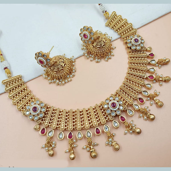 Padmawati Bangles Gold Plated Pota Stone And Pearls Necklace Set