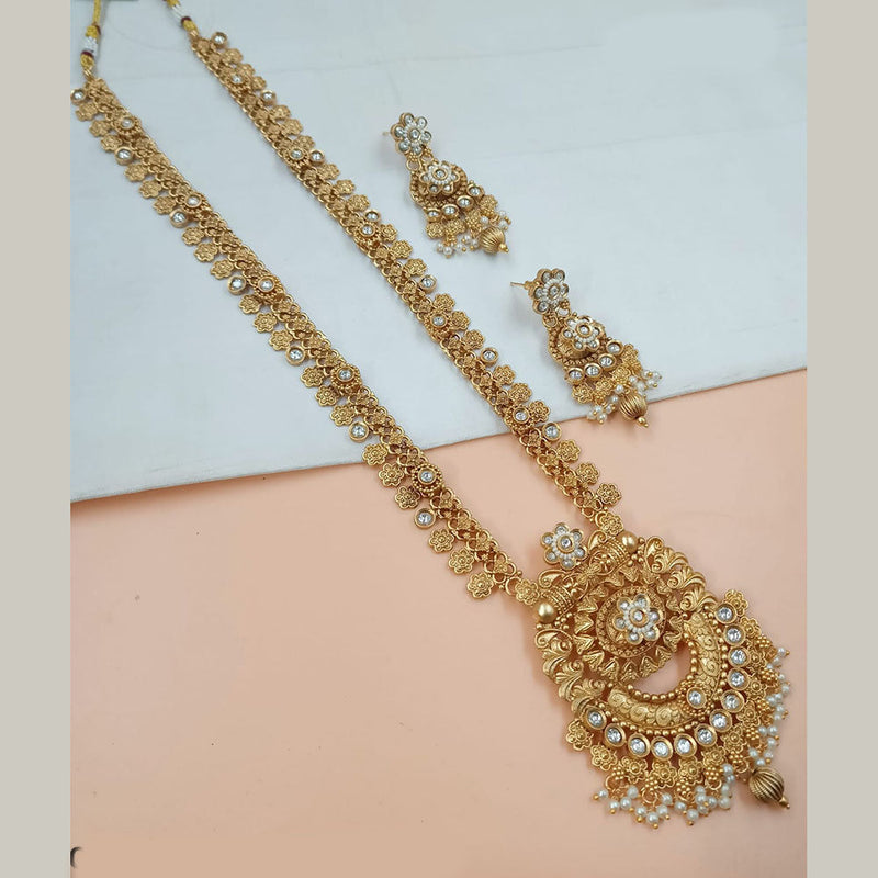 Padmawati Bangles Gold Plated Pota Stone And Pearls Long Necklace Set