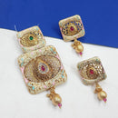 Padmawati Bangles Gold Plated Pota Stone Meenakari Pendant Set