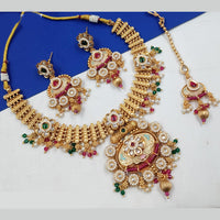 Padmawati Bangles Gold Plated Pota Stone And Pearls Meenakari Necklace Set