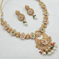 Padmawati Bangles Gold Plated Crystal Stone And Pearls Necklace Set