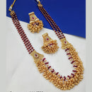 Padmawati Bangles Gold Plated Pota Stone And Pearls Long Necklace Set