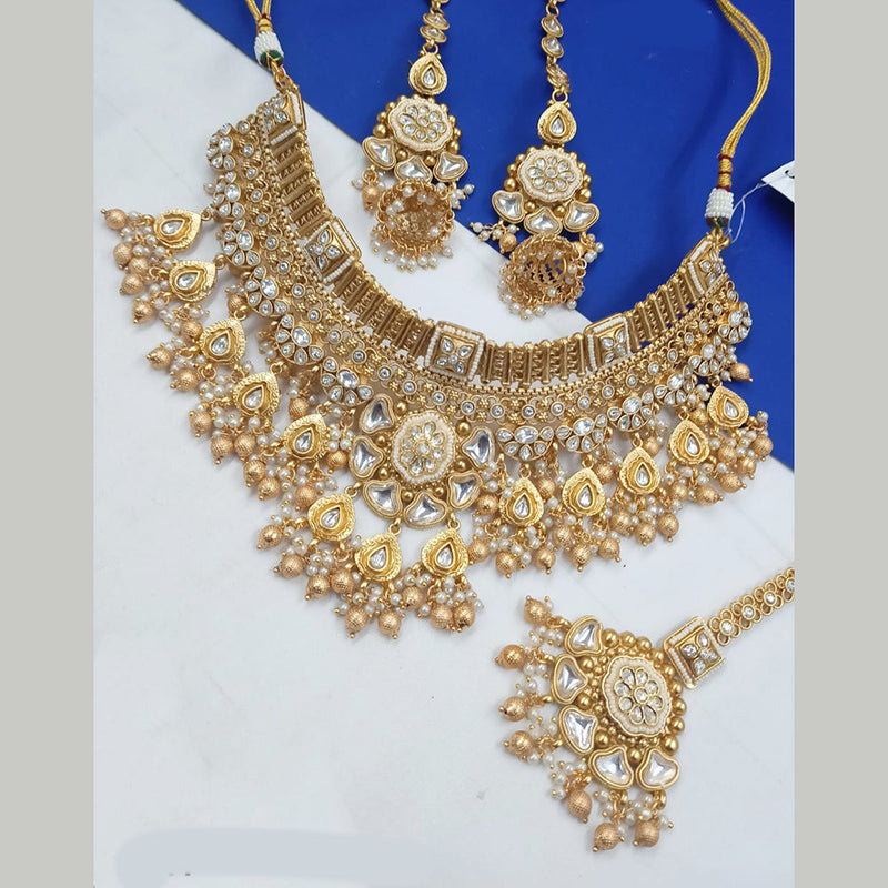 Padmawati Bangles Gold Plated Kundan Stone And Pearls Choker Necklace Set