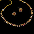 Padmawati Bangles Gold Plated Crystal Stone Necklace Set