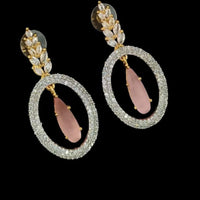 Padmawati Bangles Gold Plated American Diamond Dangler Earrings