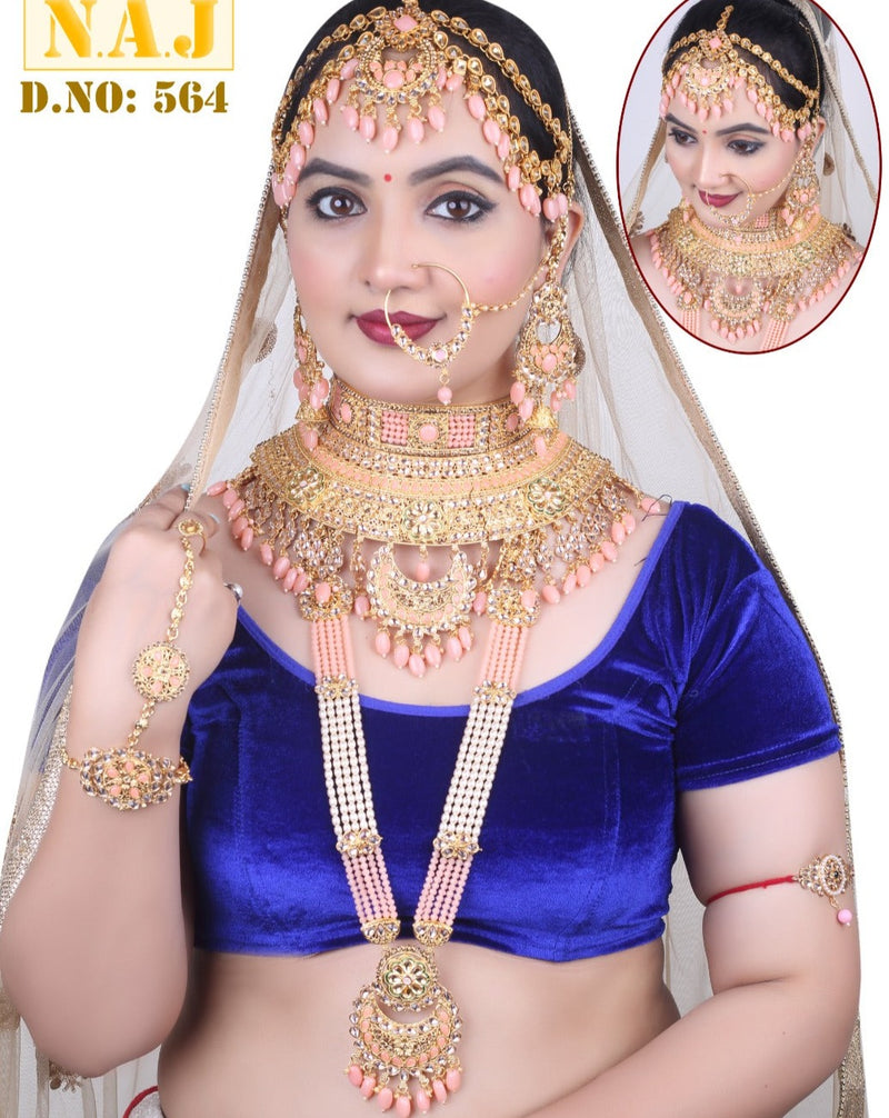 Neetu Art Gold Plated Bridal Set