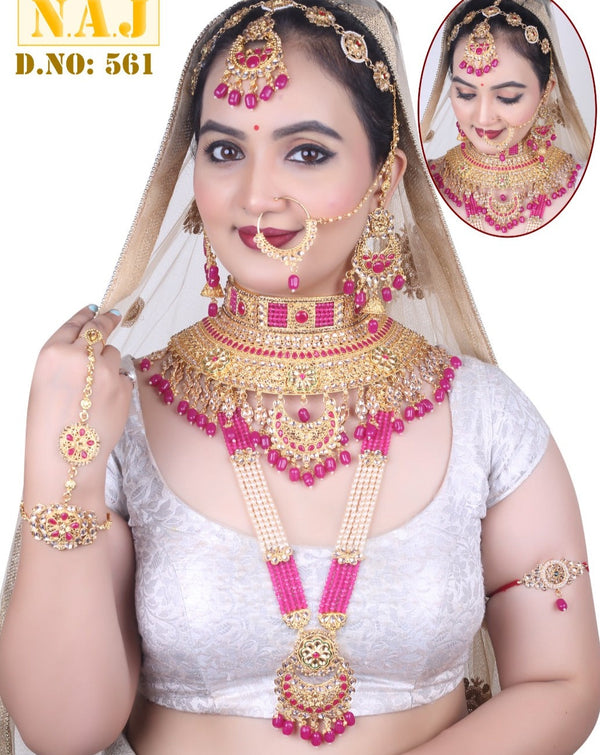 Neetu Art Gold Plated Bridal Set