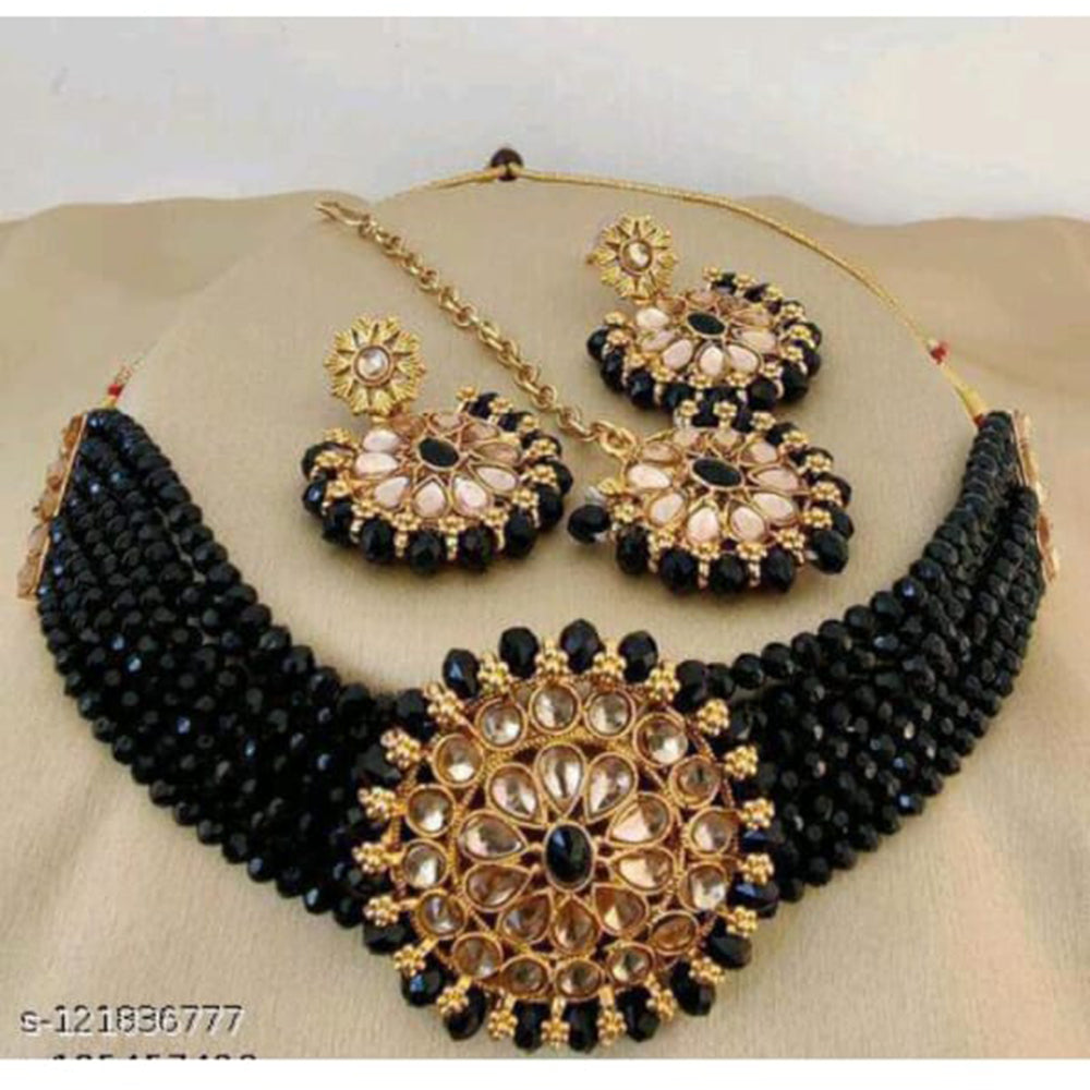 Neetu Art Gold Plated Choker Necklace Set