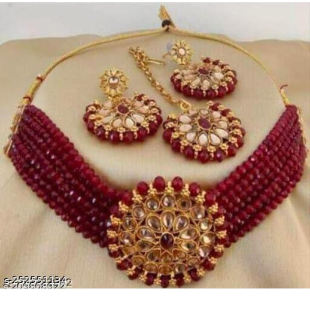 Neetu Art Gold Plated Choker Necklace Set