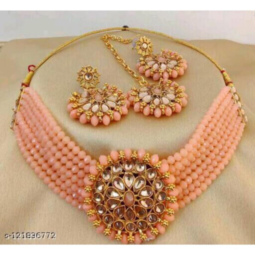 Neetu Art Gold Plated Choker Necklace Set