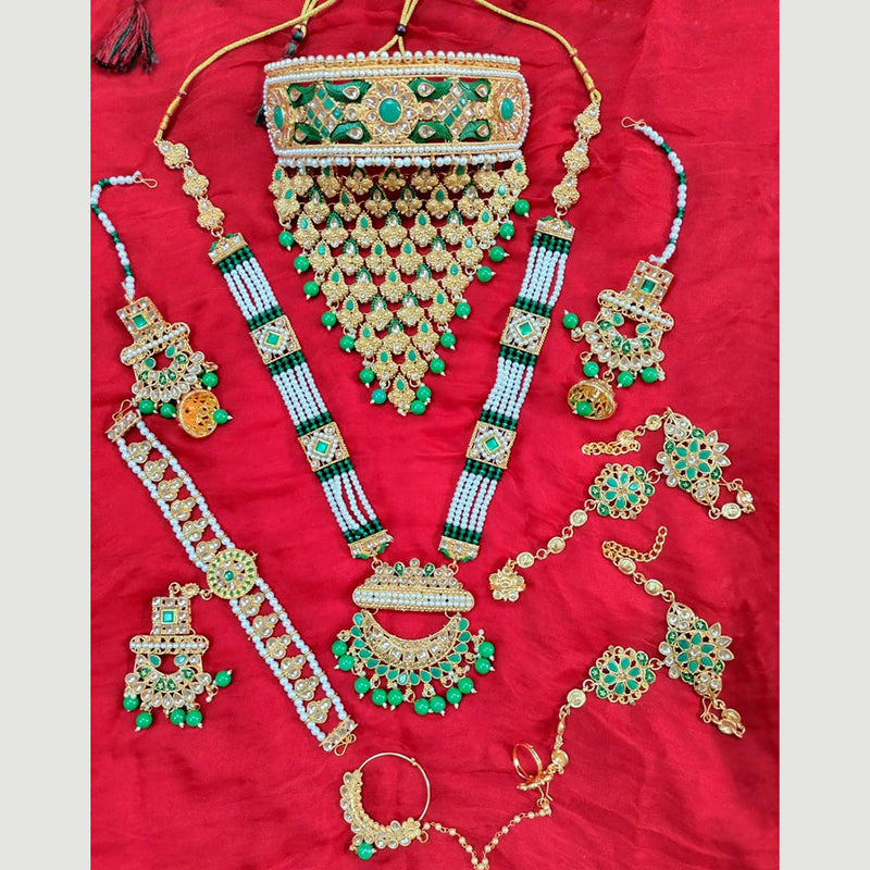 Neetu Art Gold Plated Crystal Stone Bridal Set