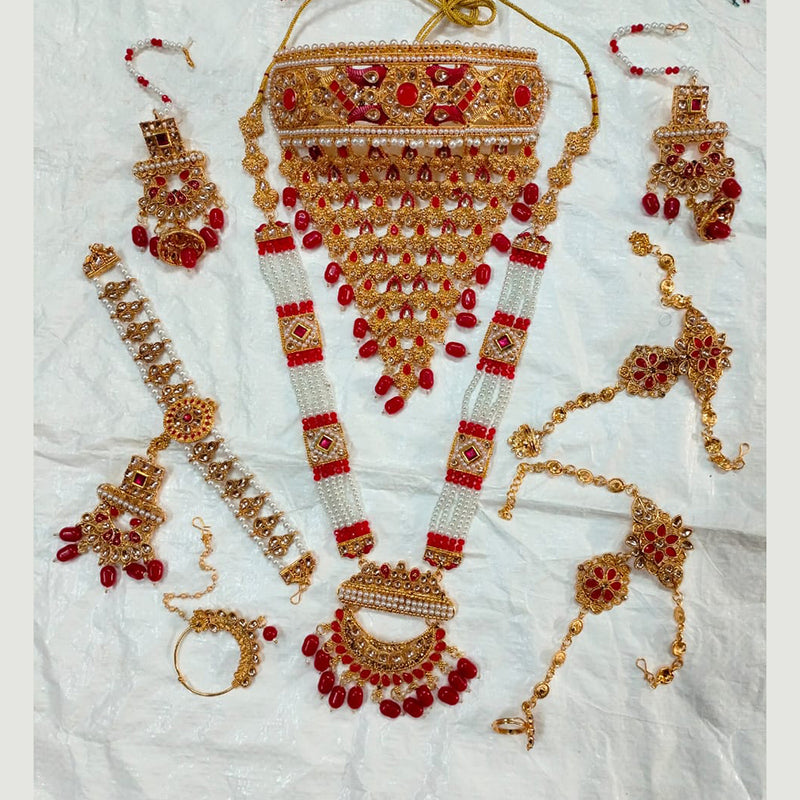 Neetu Art Gold Plated Crystal Stone Bridal Set