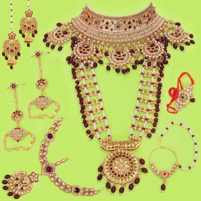 Neetu Art Gold Plated Kundan Bridal Set