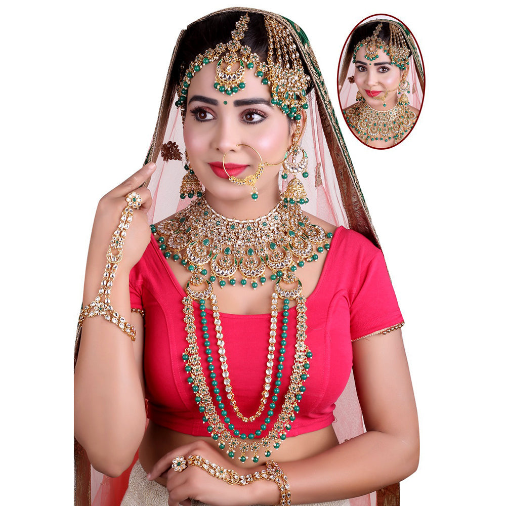 Neetu Art Gold Plated Kundan Stone Bridal Necklace Set