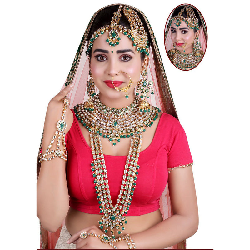 Neetu Art Gold Plated Kundan Stone Bridal Necklace Set