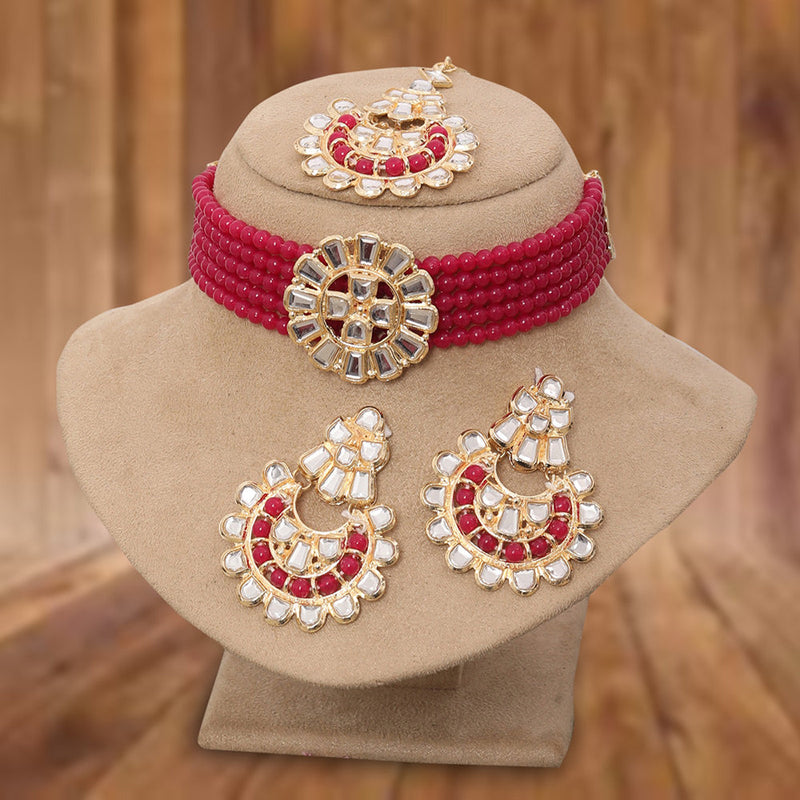 Neetu Art Gold Plated Kundan Choker Necklace Set