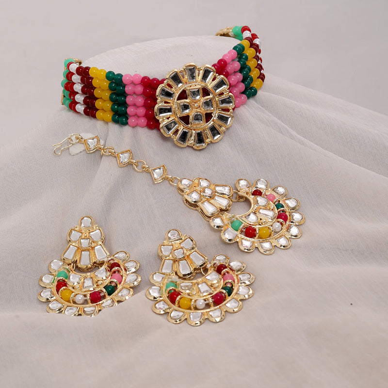 Neetu Art Gold Plated Kundan Choker Necklace Set