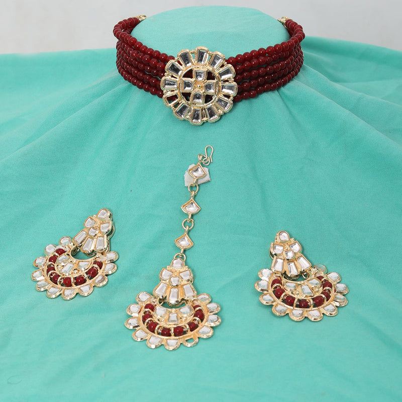 Neetu Art Gold Plated Kundan Choker Necklace Set