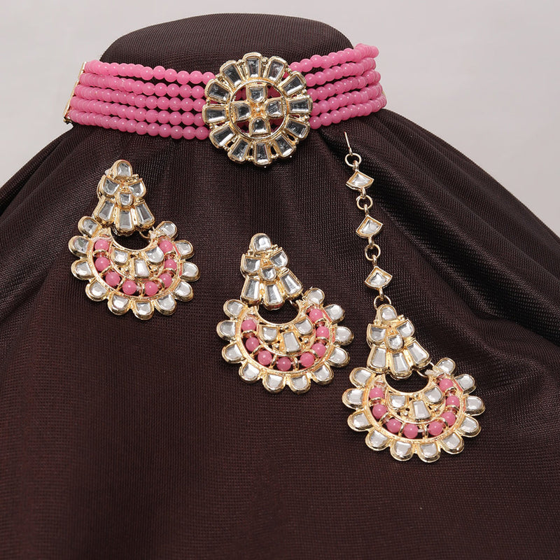 Neetu Art Gold Plated Kundan Choker Necklace Set