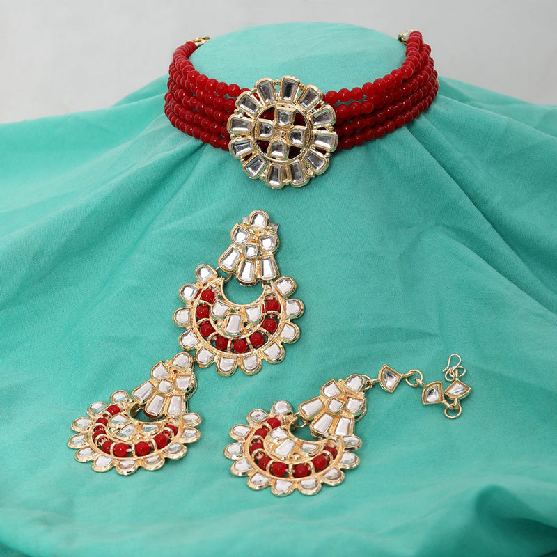 Neetu Art Gold Plated Kundan Choker Necklace Set