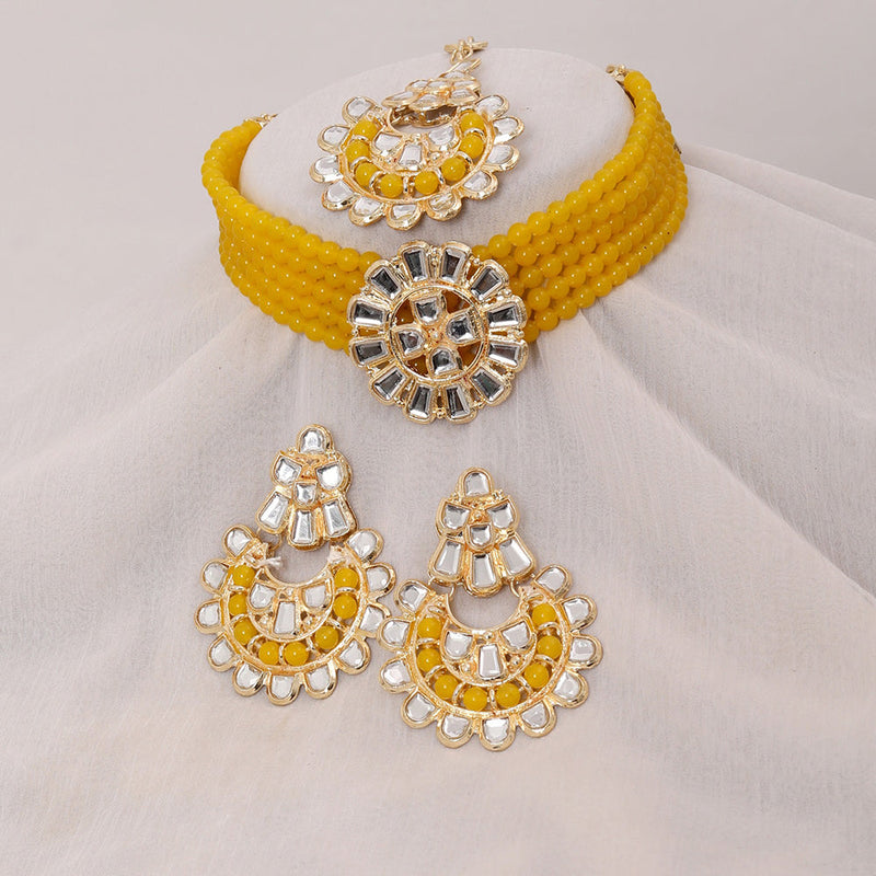 Neetu Art Gold Plated Kundan Choker Necklace Set