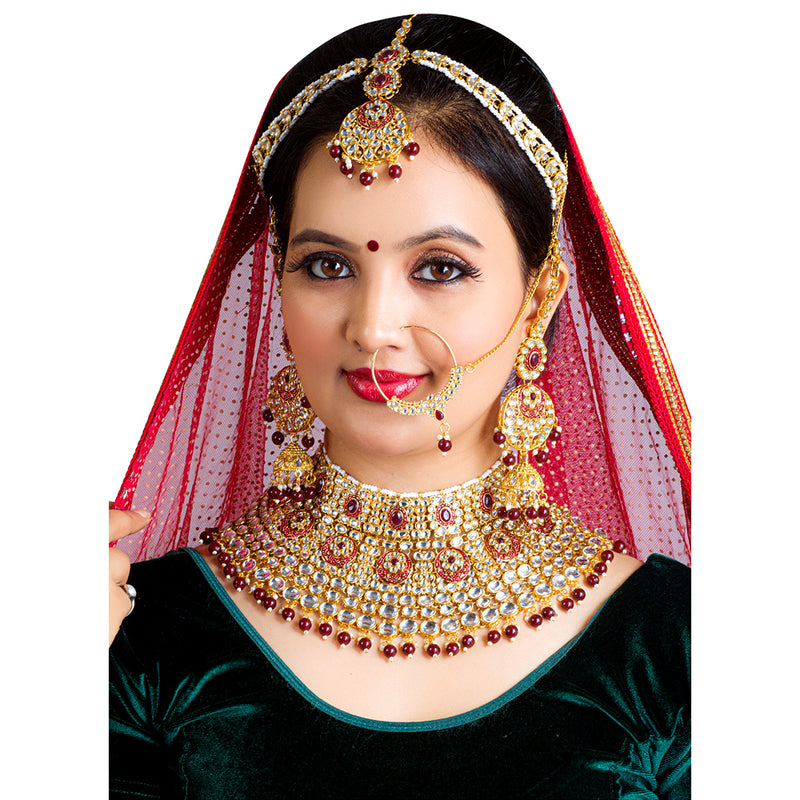 Neetu Art Gold Plated Kundan Stone Bridal Necklace Set