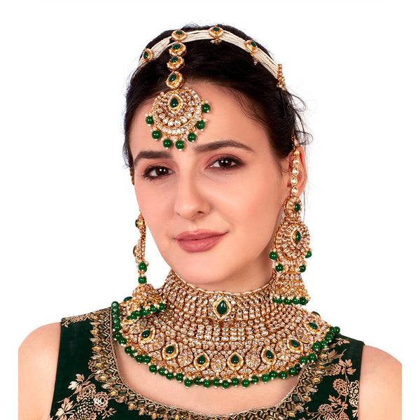 Neetu Art Gold Plated Kundan Stone Bridal Necklace Set