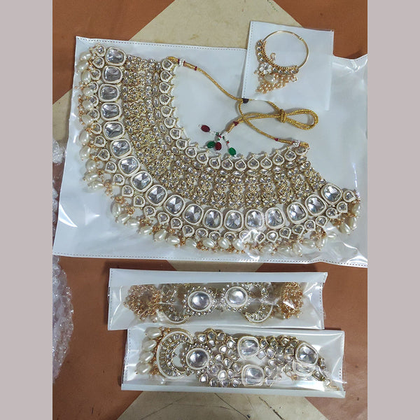 Neetu Art Gold Plated Kundan Stone Bridal Necklace Set