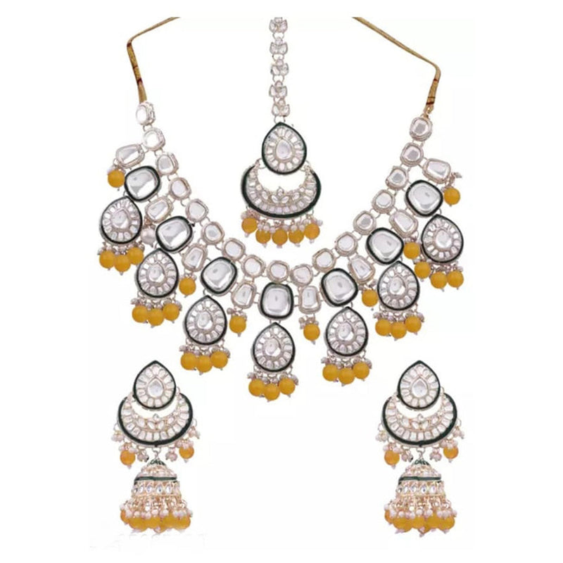 Neetu Art Silver Plated Kundan Necklace Set