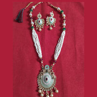 Neetu Art Gold Plated Pearl And Pota Stone Necklace Set