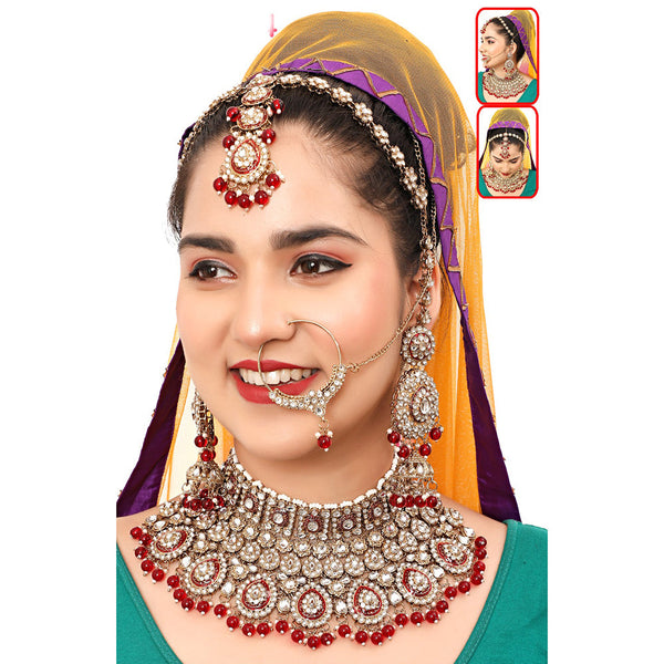 Neetu Art Gold Plated Kundan Stone Bridal Necklace Set