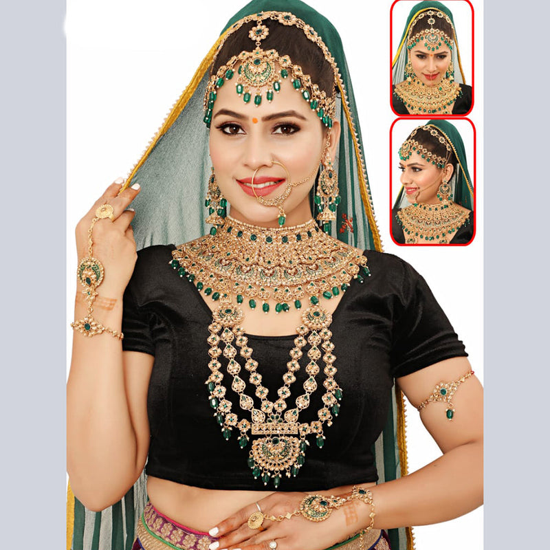 Neetu Art Gold Plated Kundan Stone Bridal Necklace Set