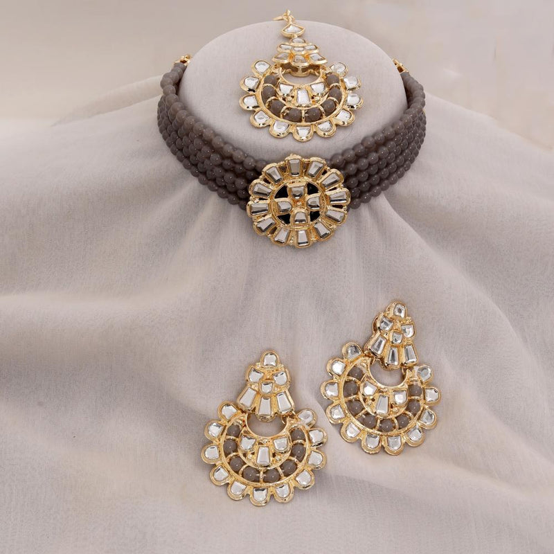 Neetu Art Gold Plated Kundan Choker Necklace Set