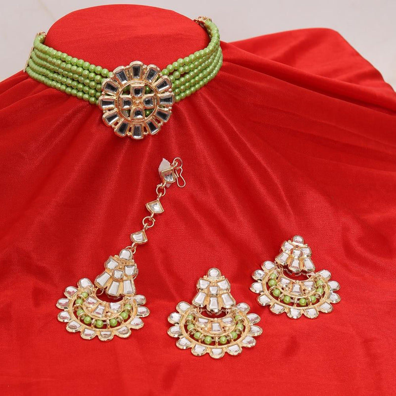 Neetu Art Gold Plated Kundan Choker Necklace Set