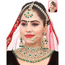 Neetu Art Gold Plated Kundan Stone And Beads Semi Bridal Necklace Set
