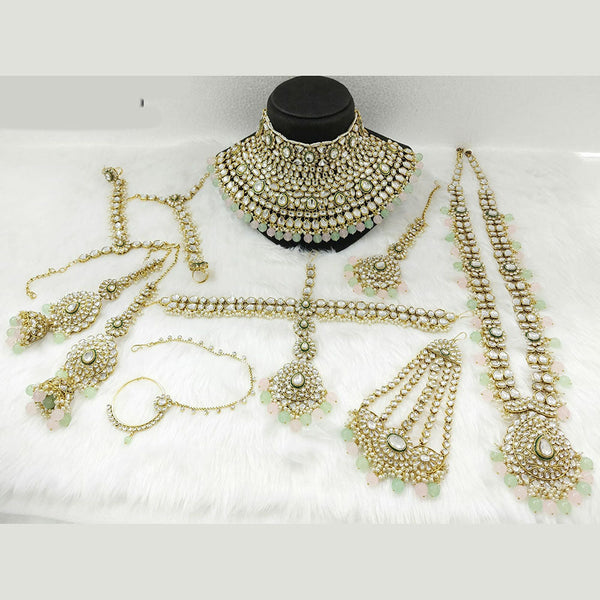 Neetu Art Gold Plated Kundan Stone And Beads Bridal Set